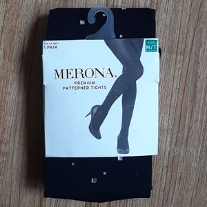 Merona black footed tights with rhinestones